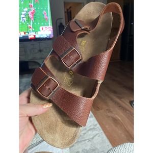 Birkenstock Papillio Men’s Triple Buckle Strap Brown Leather Sandals